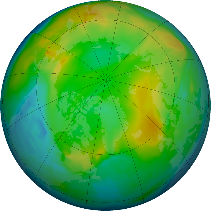 Arctic ozone map for 07 December 2014